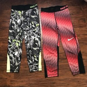 nike pro crop leggings (2 for $35)